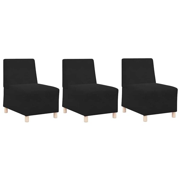 vidaXL Unité de Sofa Modulaire Sans Accoudoirs 3 Pièces Noir