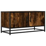 vidaXL Meuble TV chêne fumé 80x34 5x40 cm bois d'ingénierie et métal
