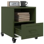 vidaXL Tables de chevet 2 Pièces vert olive 36x39x43 5 cm acier