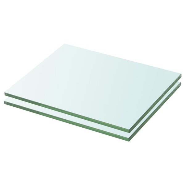 vidaXL Panneaux d'étagère 2 Pièces Verre Transparent 20 x 20 cm