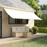vidaXL Auvent rétractable crème 400x150 m tissu et acier