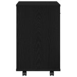 Meuble de rangement sur roulettes en chêne noir 46x36x59 cm en bois d'ingénierie