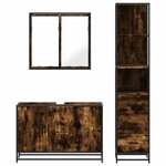 vidaXL Ensemble de meubles de salle de bain 3 Pièces Chêne fumé