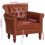 vidaXL Fauteuil Marron Cuir de chèvre véritable