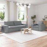 vidaXL Canapé 2 Pièces Gris clair 182 x 80 x 82 cm tissu