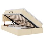 vidaXL Lit avec rangement et matelas avec matelas Crème 120 x 200 cm