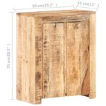 vidaXL Buffet 59x33x75 cm Bois de manguier brut