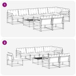 vidaXL Ensemble de canapés d'extérieur 9 pc Blanc et crème