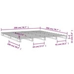 vidaXL Lit de palette gris 200x200 cm bois de pin massif