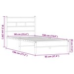 vidaXL Cadre de lit sans matelas chêne marron 90x190cm bois ingénierie
