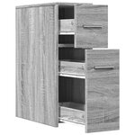 vidaXL Armoire de salle de bain étroite avec roulettes sonoma gris