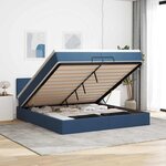 VidaXL Cadre de lit ottoman avec matelas bleu 200x200cm tissu