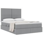 vidaXL Lit avec rangement et matelas Gris clair 140 x 200 cm tissu