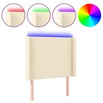 vidaXL Tête de lit à LED Crème 83x16x118/128 cm Similicuir
