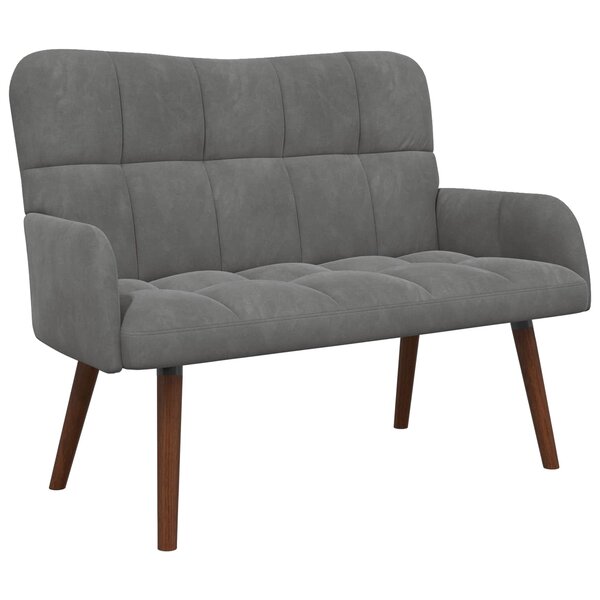 vidaXL Sofa 2 places Gris foncé 115 x 61 x 87 cm Velours (V)