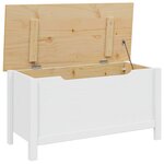 vidaXL Boîte de rangement HILL Blanc et marron miel 90 x 40 x 45 cm