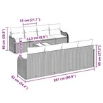 vidaXL Ensemble de canapé de jardin 9 Pièces Beige 55 x 55 x 37 cm