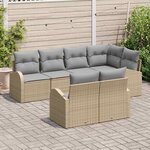 vidaXL Ensemble de canapé de jardin Beige polyrotin