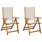 vidaXL Chaises pliables de jardin lot de 2 bois d'acacia et textilène