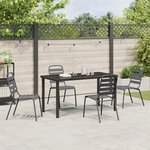 vidaXL Ensemble de salle à manger de jardin 5 pièces gris foncé en acier
