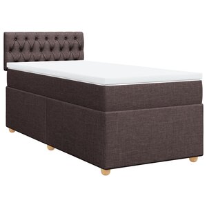 vidaXL Sommier à lattes de lit avec matelas Marron foncé 100x200 cm