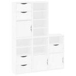 vidaXL Armoires latérales 5 Pièces ODDA blanc 40x24x79 cm bois massif pin