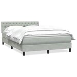 vidaXL Sommier à lattes de lit et matelas gris clair 160x210cm velours
