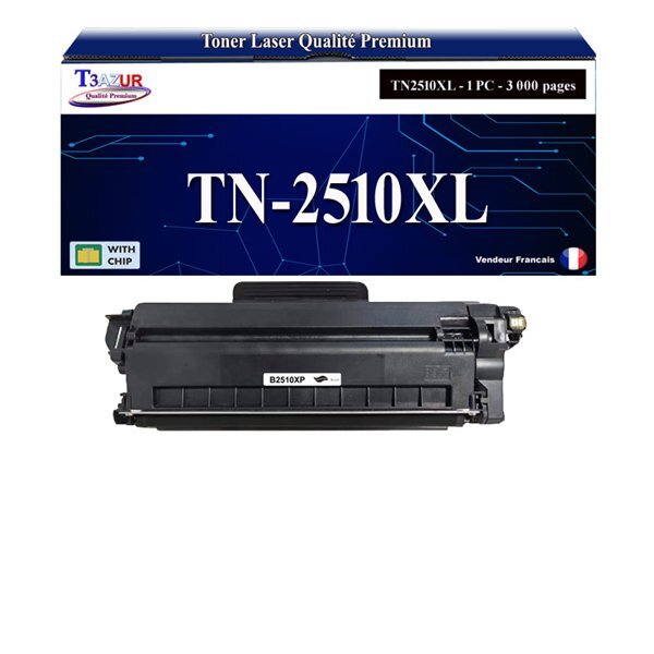 T3AZUR - Toner compatible avec Brother HL-L2400DW L2400DWE L2445DW L2447DW L2865DW TN2510 TN2510XL