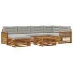 vidaXL Ensemble de canapés d'extérieur 7 Pièces Naturel et gris clair