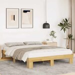 vidaXL Cadre de lit sans matelas 140x200 cm bois massif de chêne