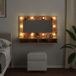 vidaXL Armoire à miroir avec LED vieux bois 90x31 5x62 cm