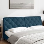 vidaXL Coussin de tête de lit bleu 180 cm velours