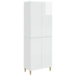 vidaXL Ensemble de Meubles 2 Pièces Blanc brillant 66 x 34 5 x 90 cm