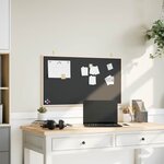 vidaXL Tableau noir avec cadre bois de pin massif noir 100x55 cm