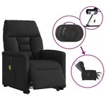 vidaXL Fauteuil inclinable de massage électrique Noir Tissu