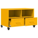 vidaXL Meuble TV jaune moutarde 68x39x43 5 cm acier