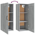 vidaXL Armoire suspendue Sonoma gris 35x34x90 cm Bois d'ingénierie