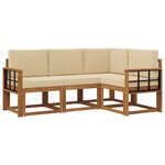 vidaXL Ensemble de canapés d'extérieur 4 pc Naturel et Beige