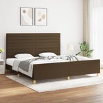 vidaXL Cadre de lit sans matelas marron foncé 200x200 cm tissu