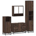 vidaXL Ensemble de meubles de salle de bain 4 Pièces chêne marron