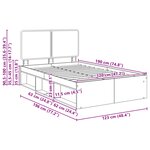 vidaXL Cadre de lit Chêne fumé 120 x 190 cm Bois de pin massif