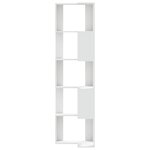 vidaXL Bibliothèque d'angle à 5 niveaux blanc bois d'ingénierie