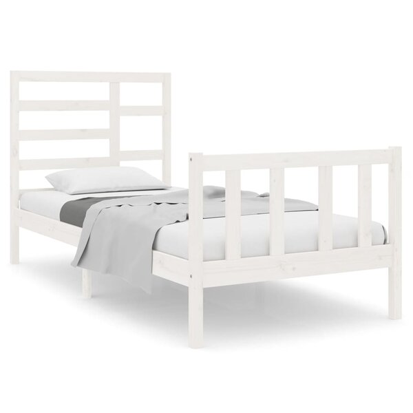 vidaXL Cadre de lit sans matelas blanc bois massif 90x190 cm