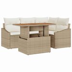 vidaXL Ensemble de salle à manger pour jardin 5 Pièces Beige et crème