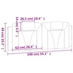 vidaXL Coussin de tête de lit noir et blanc 140 cm similicuir