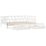vidaXL Lit de jour avec gigogne et tiroirs sans matelas blanc 80x200cm