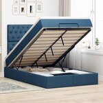 vidaXL Cadre de lit ottoman avec matelas bleu 120x190 cm tissu