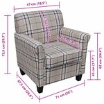 vidaXL Fauteuil avec coussin Crème Tissu