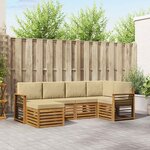 vidaXL Ensemble de canapés d'extérieur 6 pc Naturel et Beige Polyester