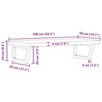 vidaXL Étagère de vasque murale acier et bois massif de hêtre